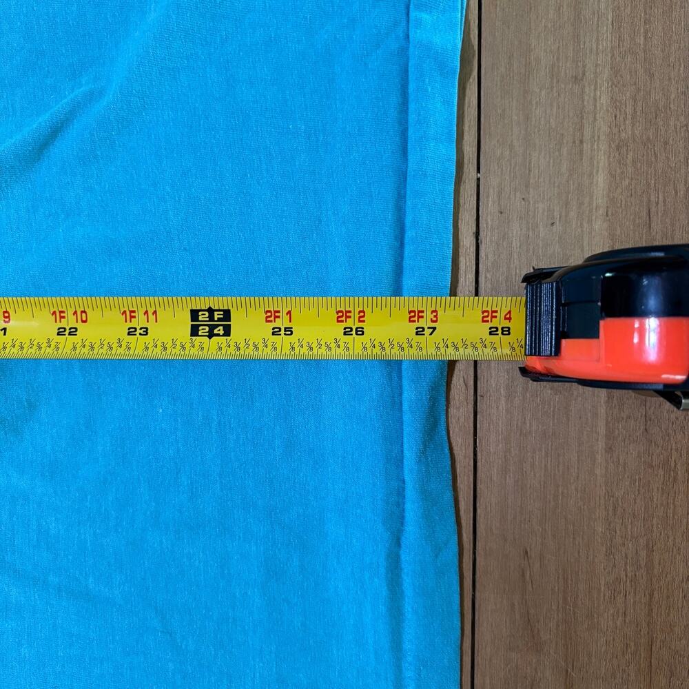 Vintage 70s 80s Ringer Tee Light Blue Orange Trim #12 Single Stitch T-Shirt - Picture 7 of 8